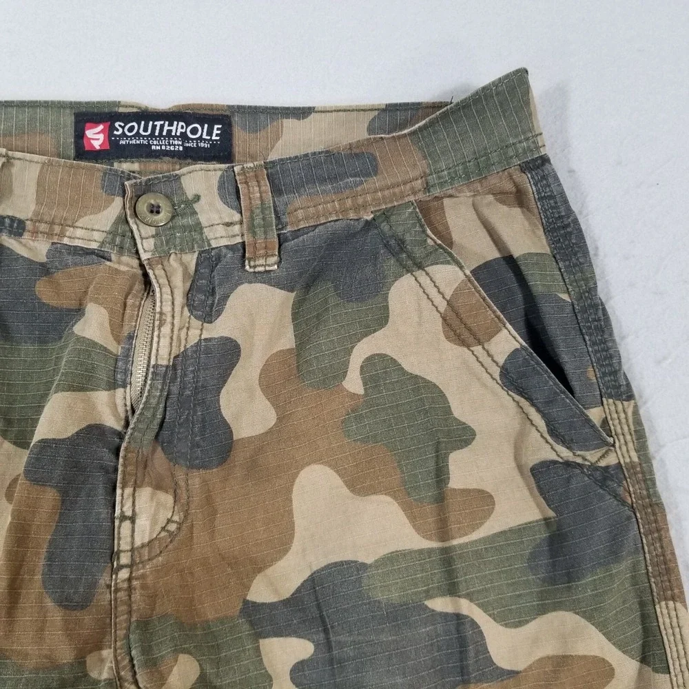 Southpole jeans camo cargo pants men's 32x32 lightweight ripstop flawed
